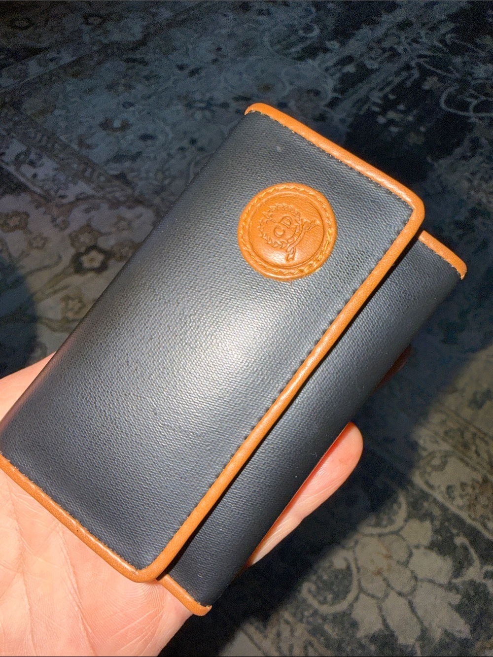 Christian Dior Black Card & Key Holder with Tan Trim